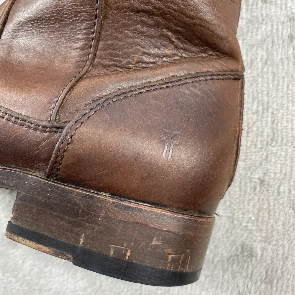 Frye Melissa Riding Boots Womens 8B Brown Leather Stud Back Zip - Picture 4 of 10
